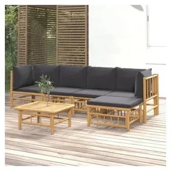 vidaxl_3155212_juego_de_sofás_con_reposapiés_para_jardín_de_6_piezas_fabricado_en_bambú_con_cojines_grises_vida_xl_1
