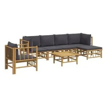 vidaxl_3155213_set_de_sofás_y_silla_con_reposapiés_para_jardín_de_7_piezas_fabricado_en_bambú_con_cojines_grises_vida_xl_2