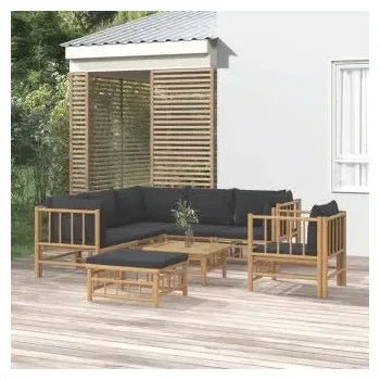 vidaxl_3155222_set_de_sofás_y_silla_con_reposapiés_para_jardín_de_8_piezas_fabricado_en_bambú_con_cojines_grises_vida_xl_1