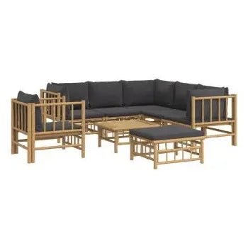 vidaxl_3155222_set_de_sofás_y_silla_con_reposapiés_para_jardín_de_8_piezas_fabricado_en_bambú_con_cojines_grises_vida_xl_2