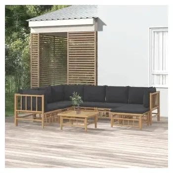 vidaxl_3155223_set_de_sofás_con_reposapiés_para_jardín_de_8_piezas_fabricado_en_bambú_con_cojines_grises_vida_xl_1