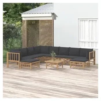 vidaxl_3155225_set_de_sofás_con_reposapiés_para_jardín_de_11_piezas_fabricado_en_bambú_con_cojines_grises_vida_xl_1