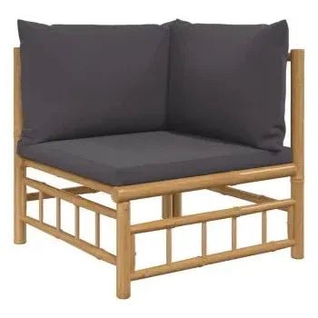 vidaxl_3155226_set_de_sofás_y_silla_con_reposapiés_para_jardín_de_12_piezas_fabricado_en_bambú_con_cojines_grises_vida_xl_3