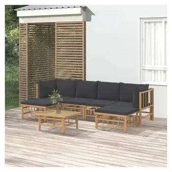 vidaxl_3155229_set_de_sofás_con_reposapiés_para_jardín_de_7_piezas_fabricado_en_bambú_con_cojines_grises_vida_xl_1