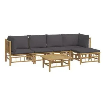 vidaxl_3155232_set_de_sofás_y_mesa_con_reposapiés_para_jardín_de_6_piezas_fabricado_en_bambú_con_cojines_grises_vida_xl_2