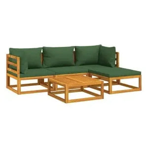 vidaxl_3155310_set_de_sofás_y_reposapiés_con_mesa_para_jardín_de_5_piezas_fabricado_en_madera_de_acacia_con_cojines_color_verde_vida_xl_2