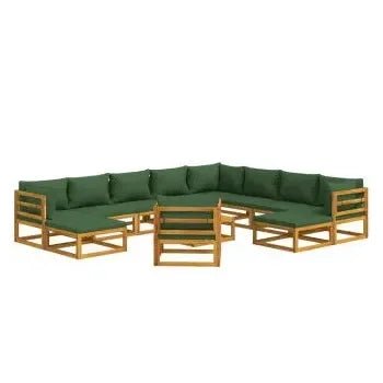 vidaxl_3155325_set_de_sofás_y_silla_con_reposapiés_de_jardín_de_12_piezas_fabricado_en_madera_de_acacia_con_cojines_verdes_vida_xl_2