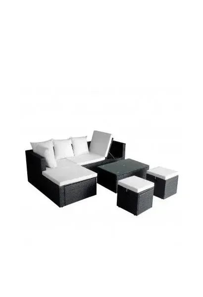 vidaxl_42586_conjunto_de_muebles_de_exterior_4_piezas_de_acero_y_ratán_sintético_negro_con_cojines_blancos_0