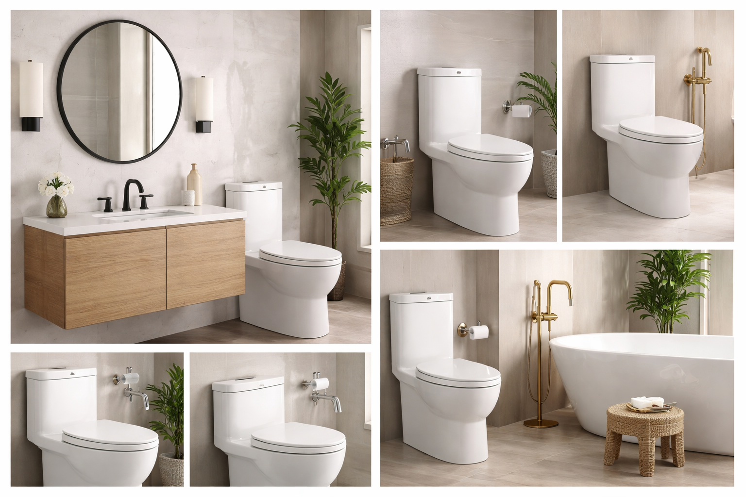 Guía para combinar acabados en baño: grifería e inodoros