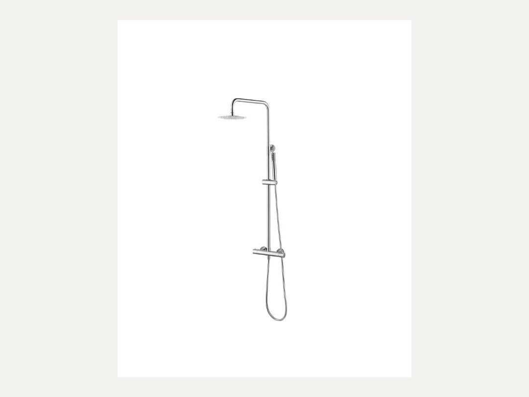 Columna de ducha con grifo termostático Monza de Imex en acabado cromado