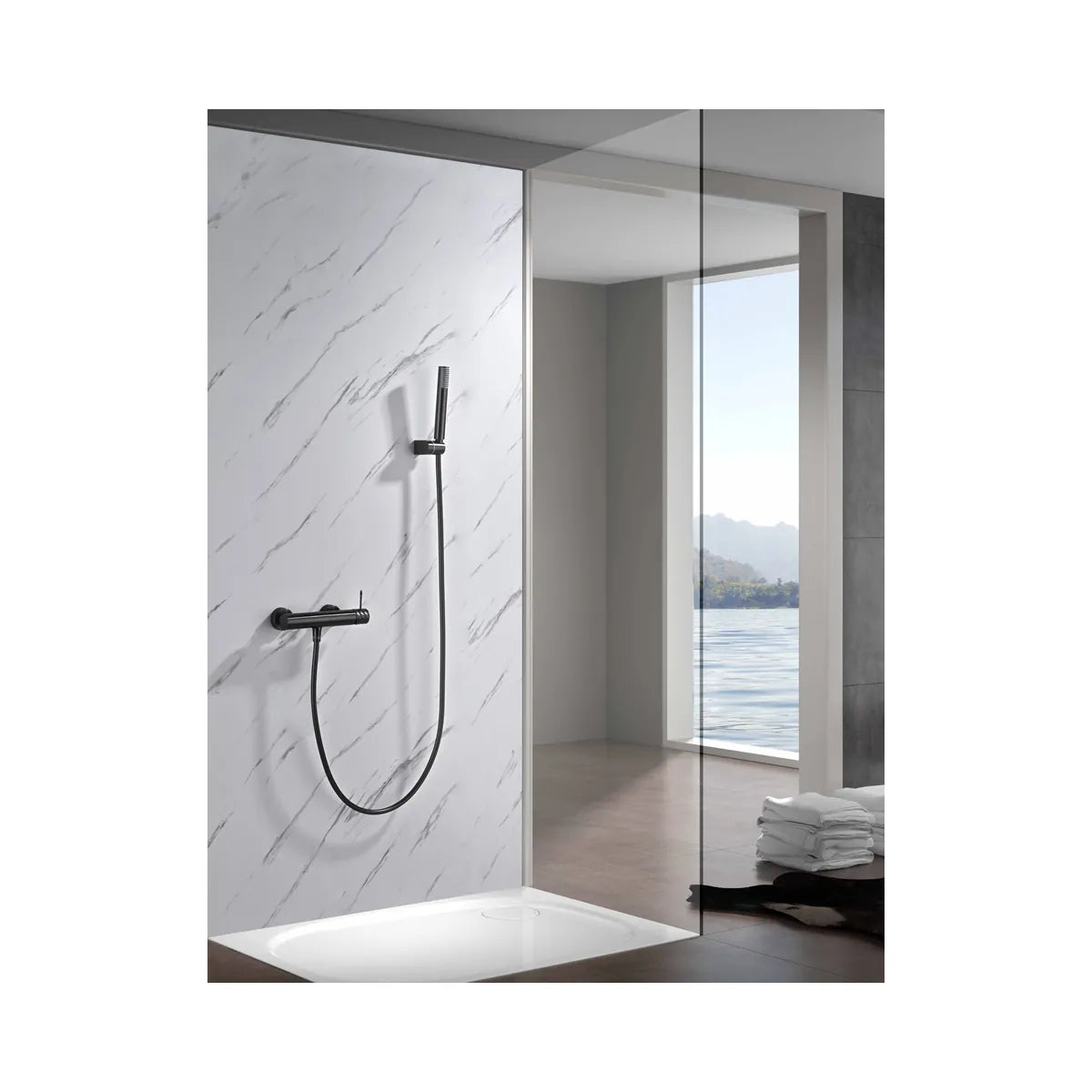 Kit Ducha Monomando Imex Bless Black Gun Metal - ambiente_1 - Imex