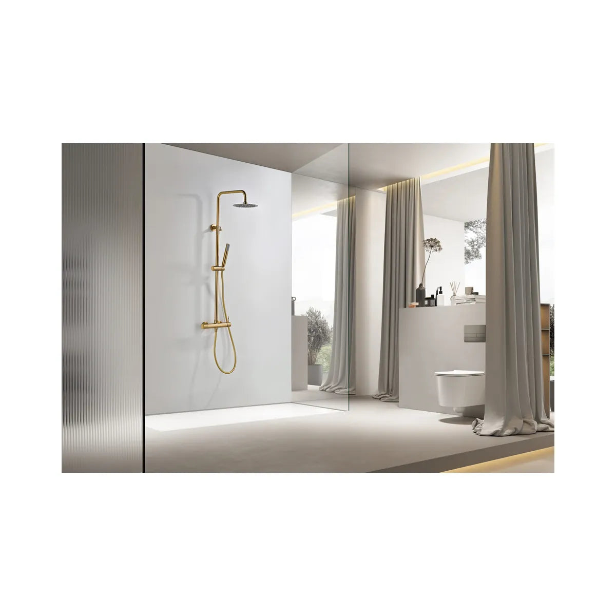 Conjunto Ducha Monomando Bless Oro Cepillado Imex - ambiente_1 - Imex