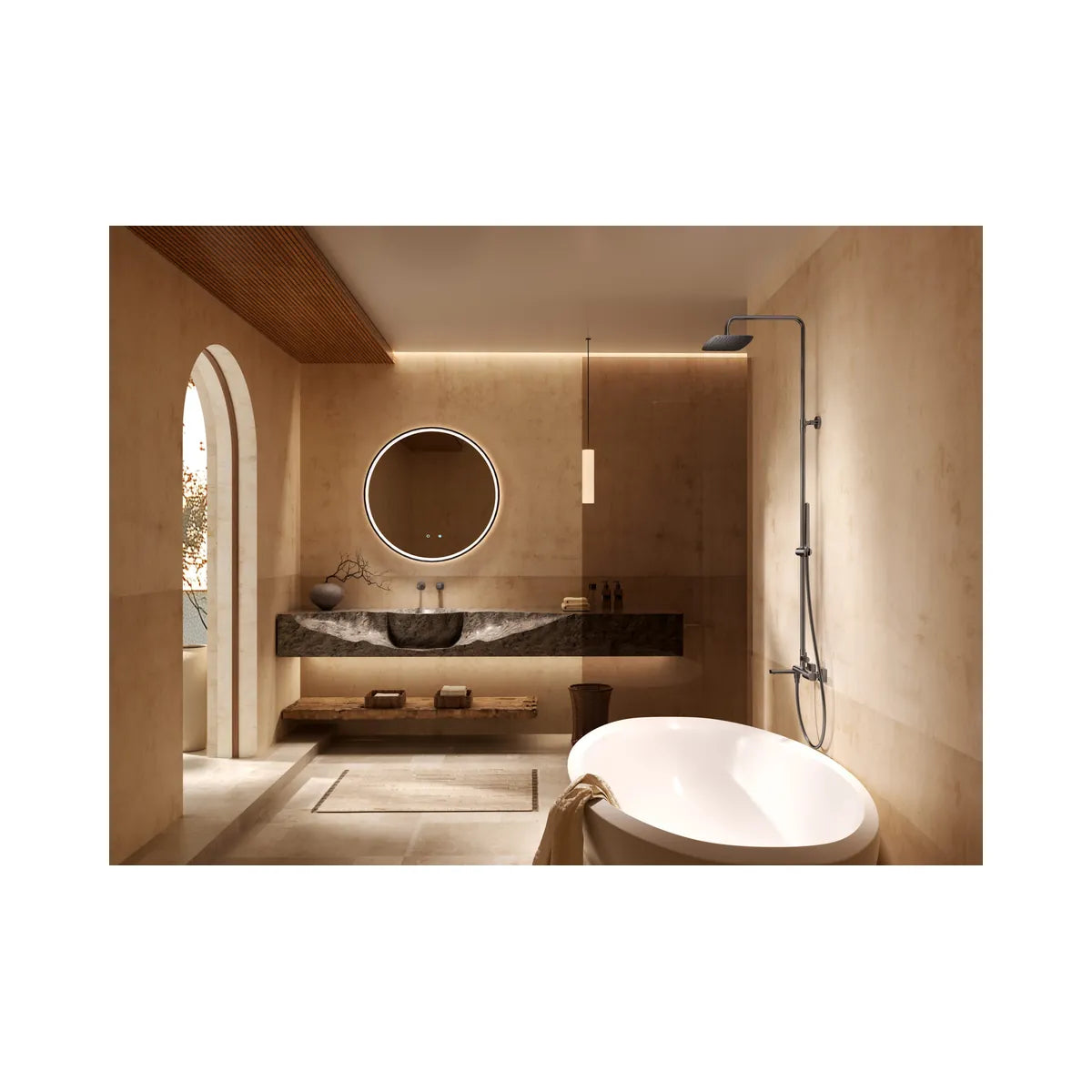 Conjunto Bañera Monomando Firenze Black Gun Metal Imex - ambiente_1 - Imex