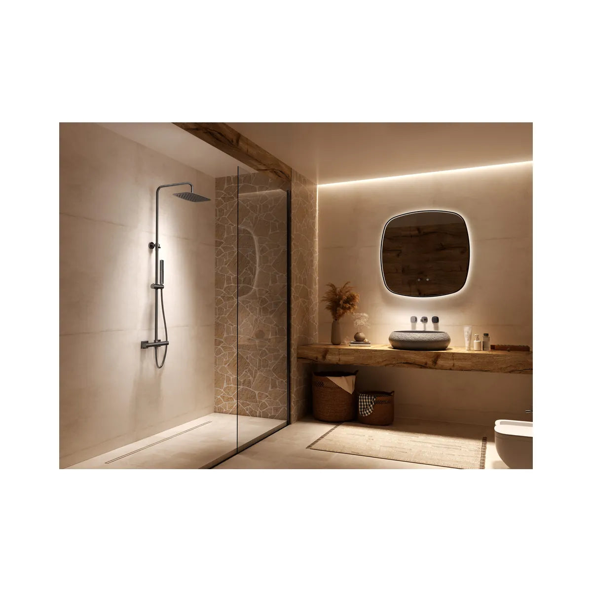 Conjunto Ducha Monomando Firenze Negro Mate Imex - ambiente_1 - Imex
