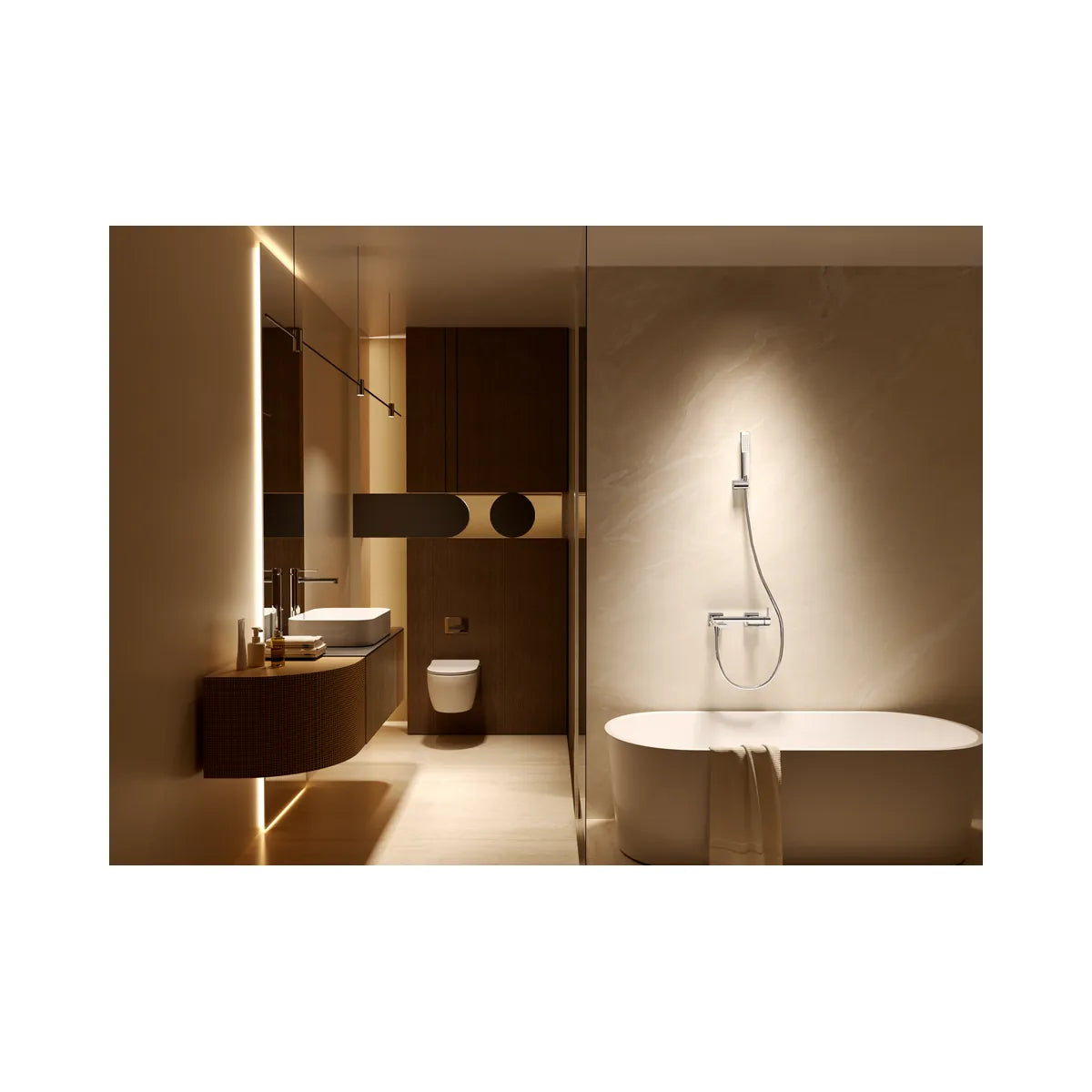 Kit Baño/Ducha Monomando Toscana Oro Cepillado Imex - ambiente_1 - Imex