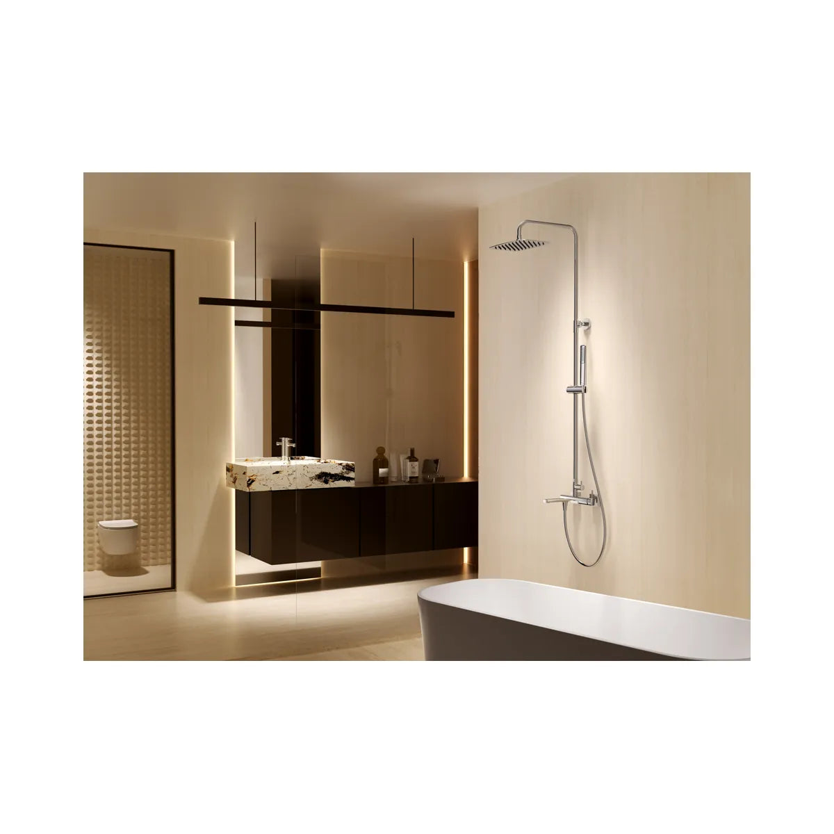 Conjunto Bañera Monomando Toscana Black Gun Metal Imex - ambiente_1 - Imex