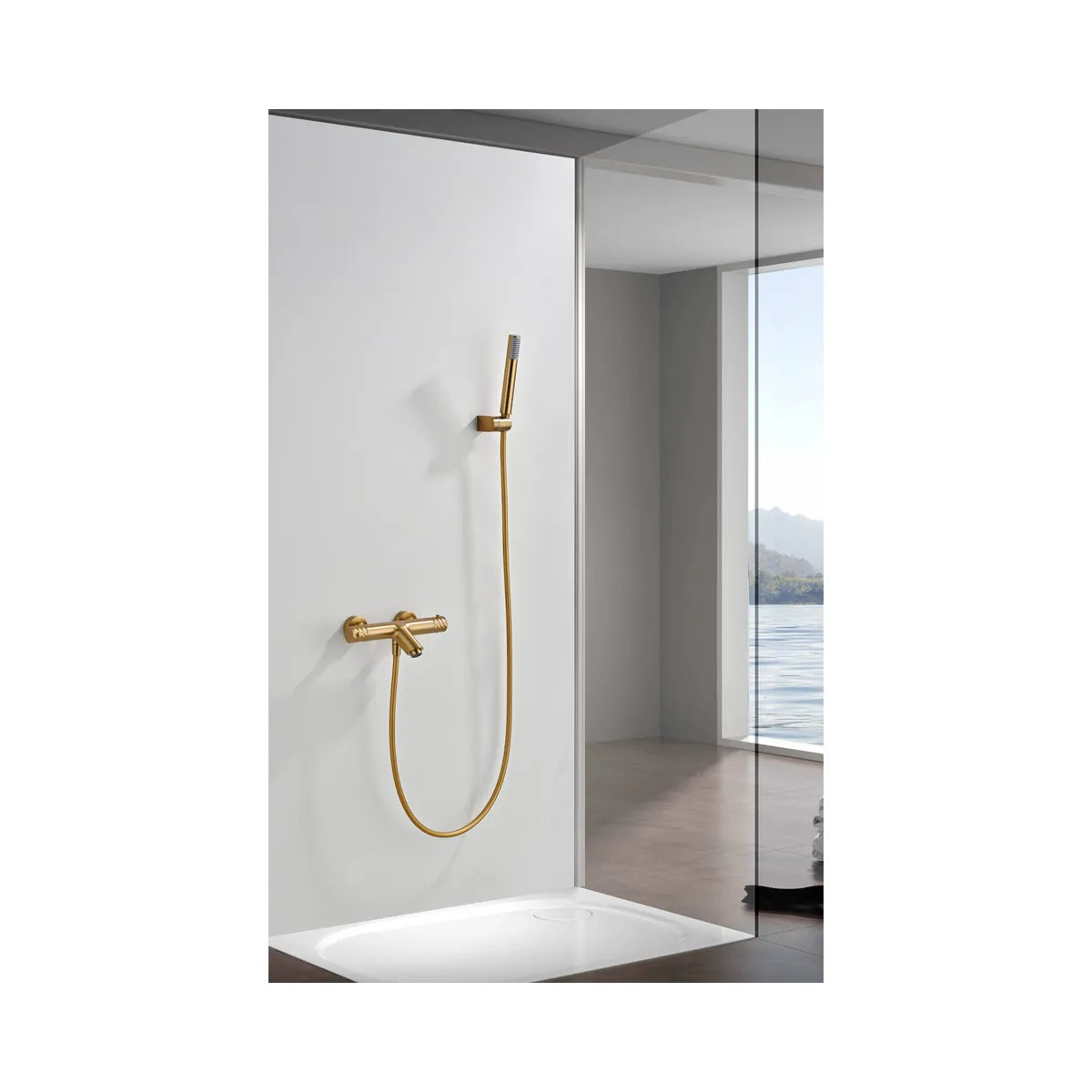 Kit Baño/Ducha Termostático Bless Oro Cepillado Imex - ambiente_1 - Imex