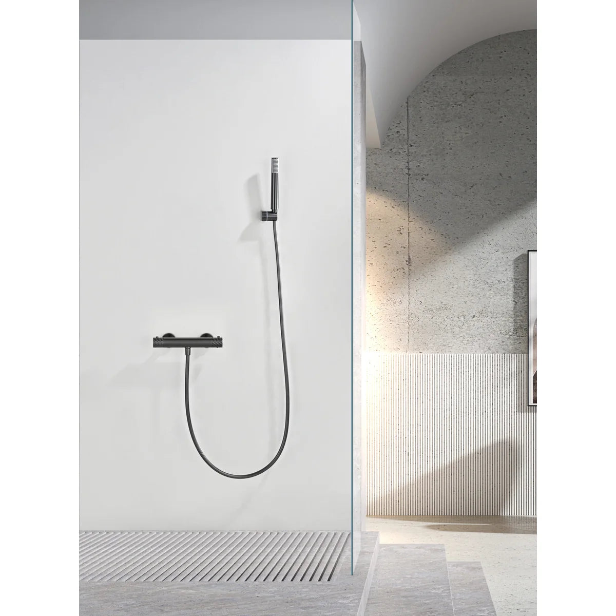 Kit Ducha Termostático Bless Black Gun Metal Imex Black gun metal en ambiente