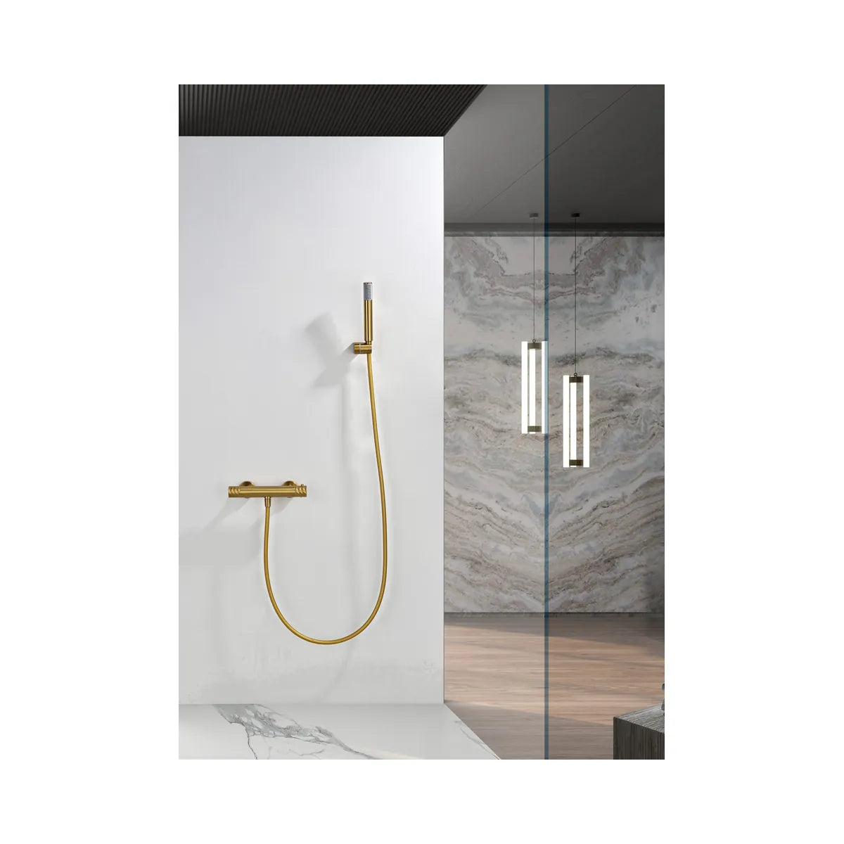 Kit Ducha Termostático Imex Bless Oro Cepillado - ambiente_1 - Imex