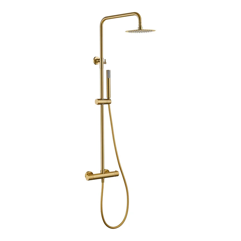 Conjunto Ducha Termostático Bless Imex Oro cepillado