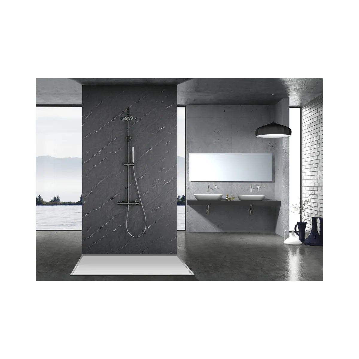 Conjunto Ducha Termostático Imex Black Gun Metal - ambiente_1 - Imex