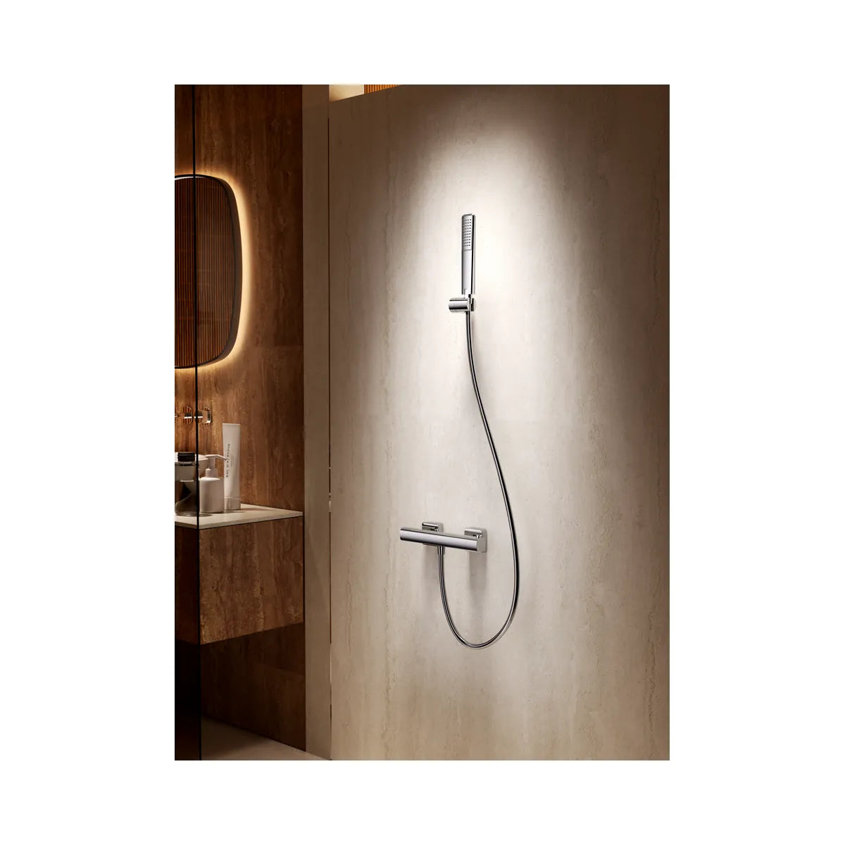 Kit Ducha Termostático Toscana Níquel Cepillado Imex - ambiente_1 - Imex