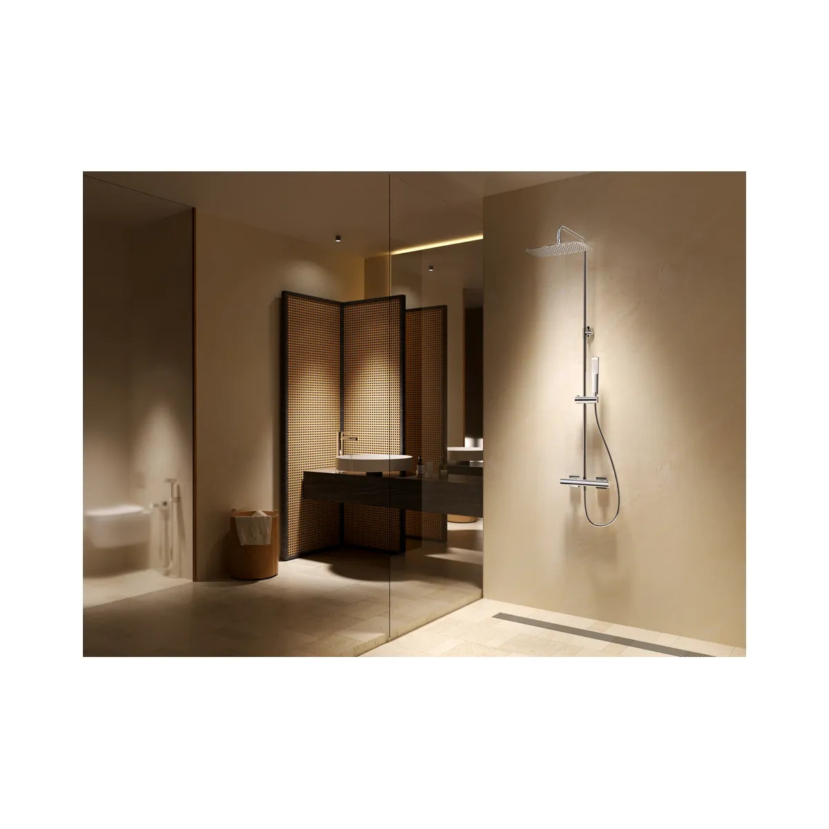 Conjunto Ducha Termostático Toscana Imex Cromo - ambiente_1 - Imex