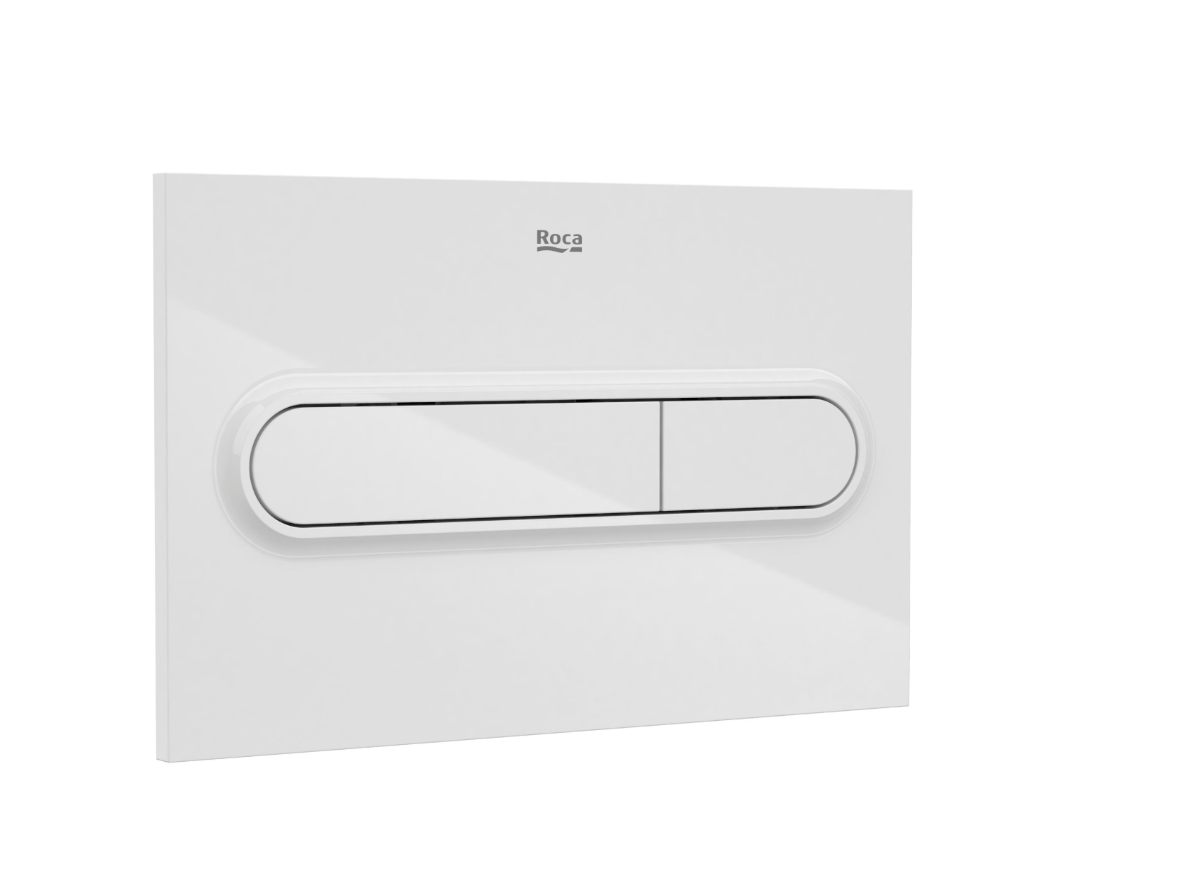 Pack inodoro ROCA Duplo ONA Rimless suspendido, salida horizontal con placa pulsadora, cisterna empotrada y tapa amortiguada