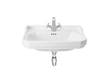 Lavabo de instalación a mural de 65 cm de color blanco Carmen con 1 orificio, con pedestal opcional Roca