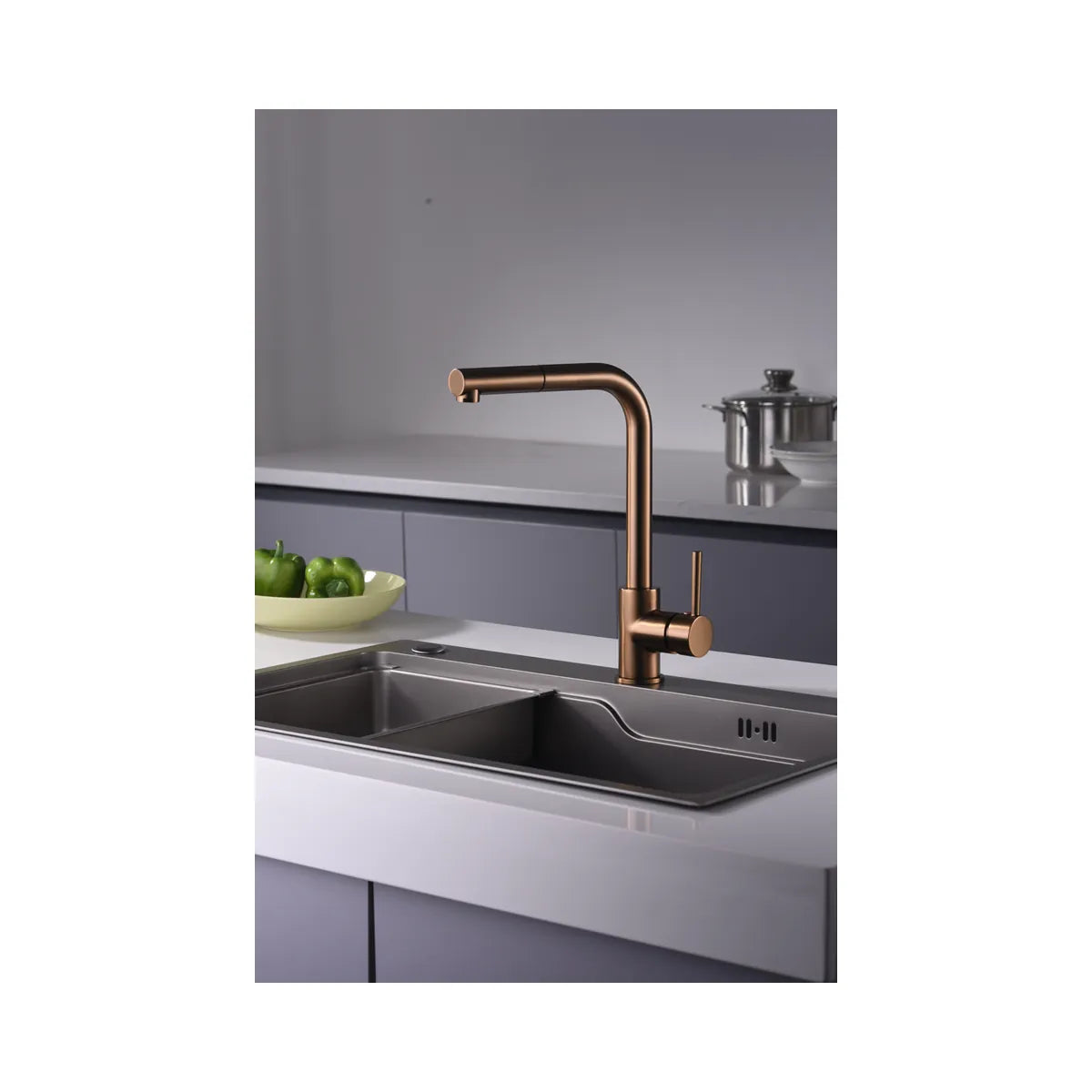 Grifo Cocina Malta Oro Rosa Cepillado Imex | Merkimarket - ambiente_1 - Imex