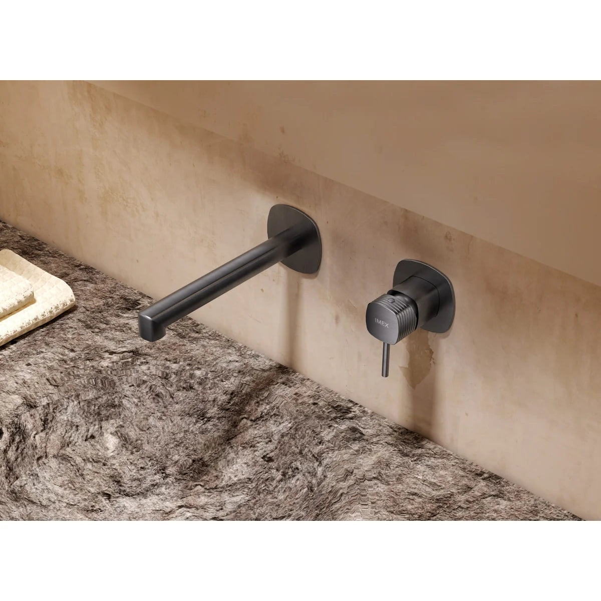 Monomando Empotrado Lavabo Firenze Imex Oro rosa cepillado en ambiente