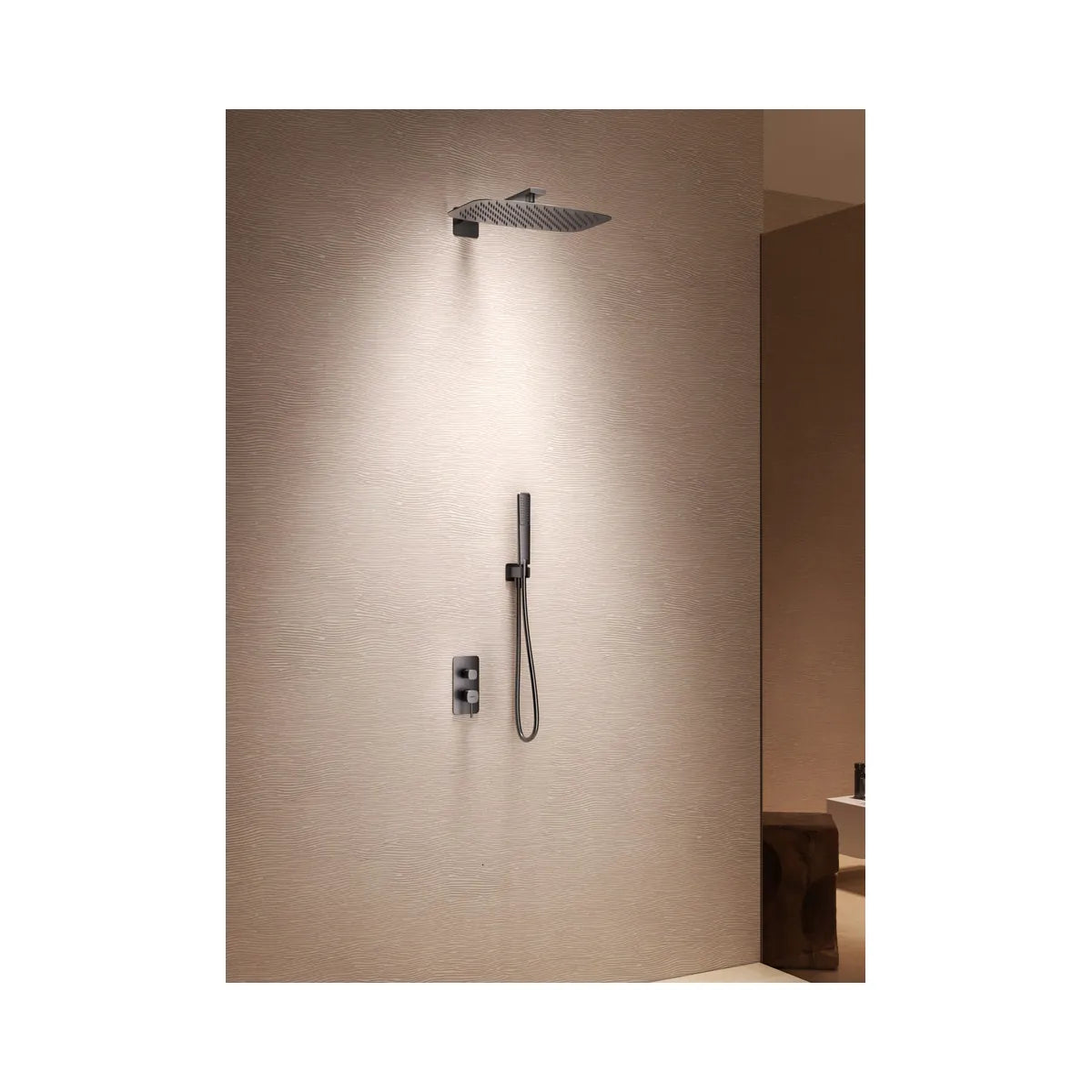 Conjunto Ducha Monomando Empotrado Firenze Imex Níquel Cepillado - ambiente_2 - Imex
