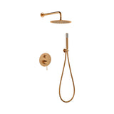 Conjunto ducha monomando empotrado Genova oro rosa cepillado Imex