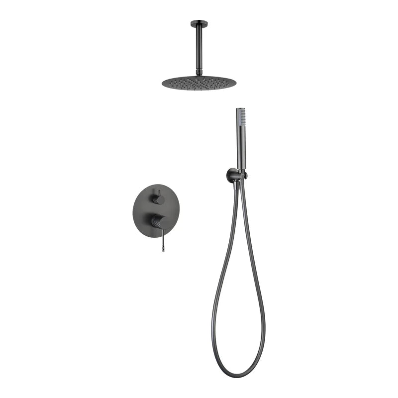 Conjunto Ducha Monomando Empotrado Palau Imex Black gun metal