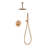 Conjunto ducha monomando empotrado Palau oro rosa cepillado Imex