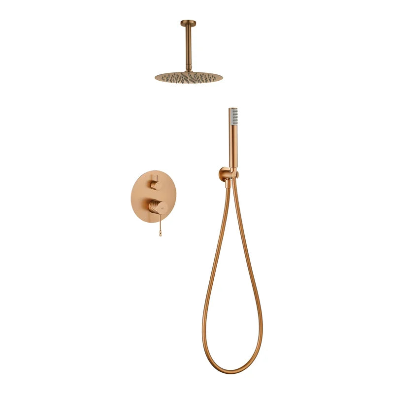Conjunto Ducha Monomando Empotrado Palau Imex Oro rosa cepillado
