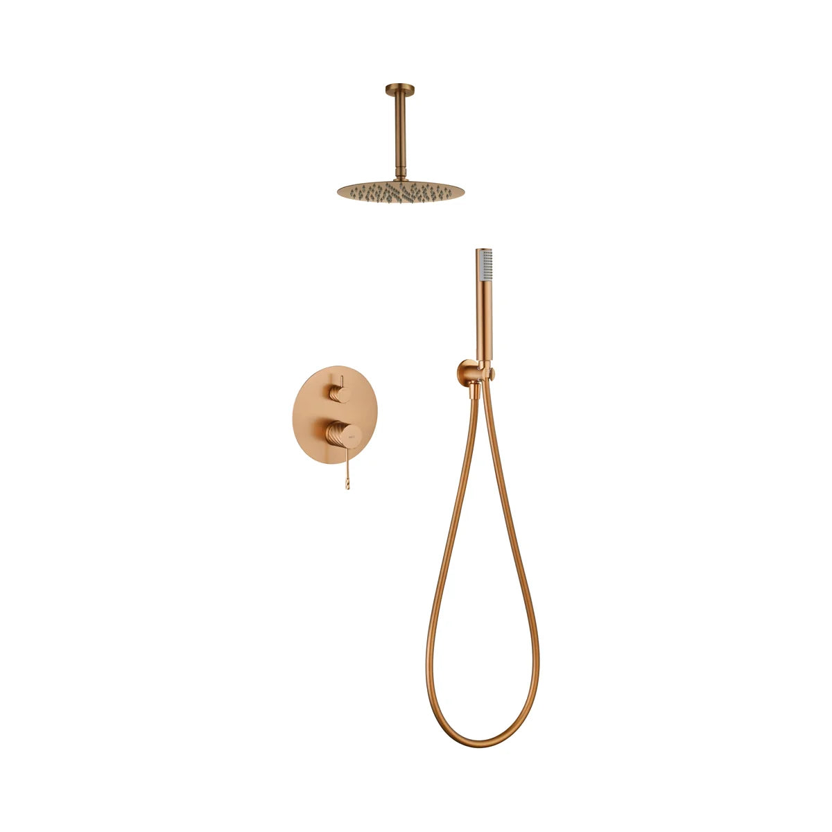 Conjunto Ducha Monomando Empotrado Imex Oro Rosa Cepillado - principal - Imex