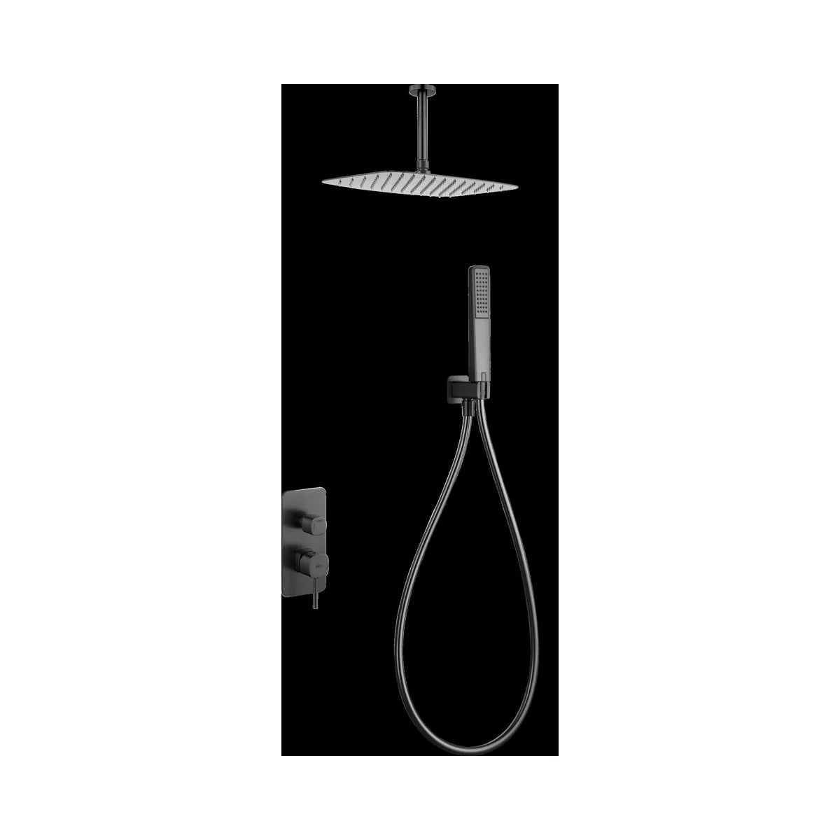 Conjunto Ducha Monomando Empotrado Imex Sassari Black Gun Metal - principal - Imex