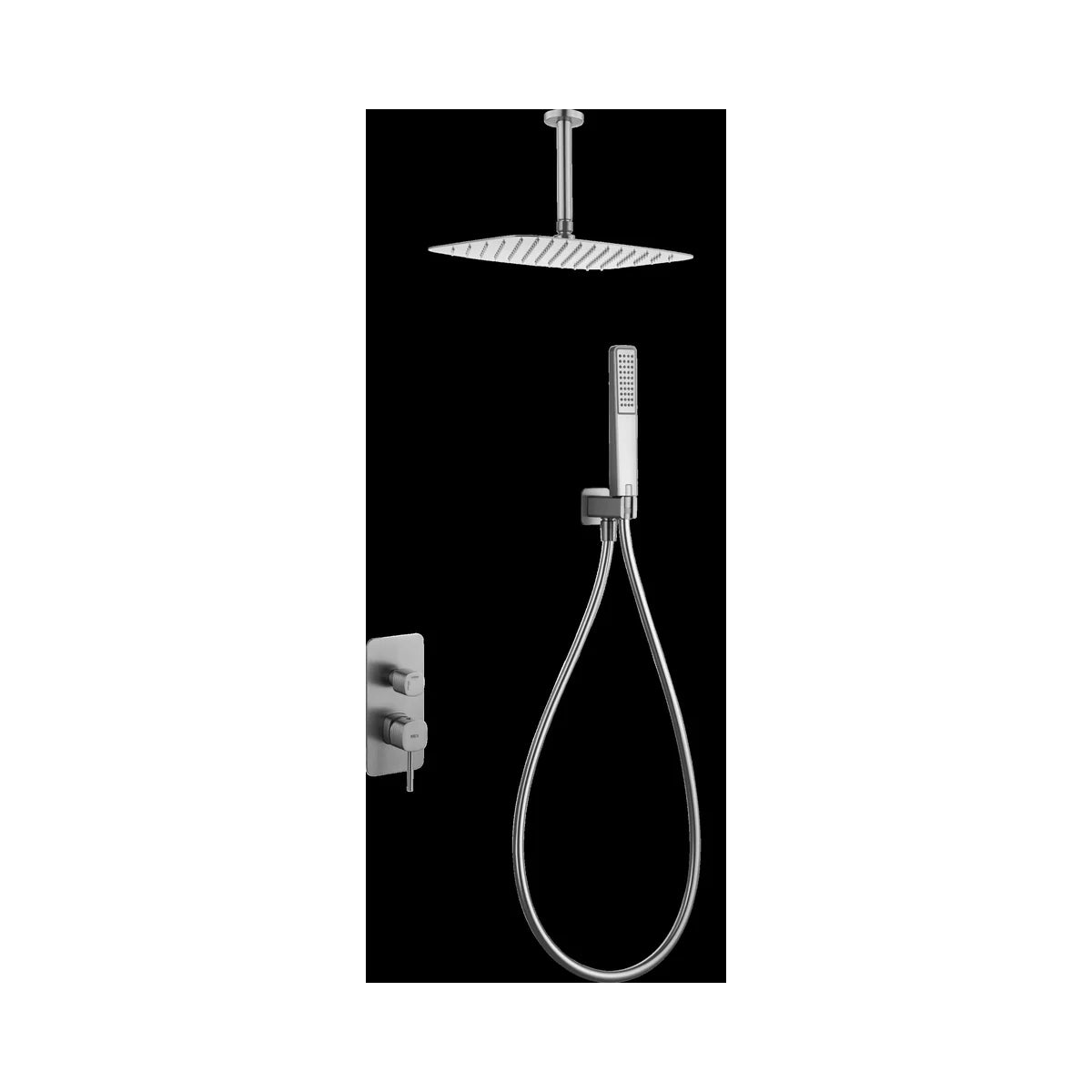 Conjunto Ducha Monomando Empotrado Imex Sassari Níquel Cepillado - principal - Imex
