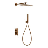 Conjunto Ducha Monomando Empotrado Toscana Oro Rosa Cepillado Imex