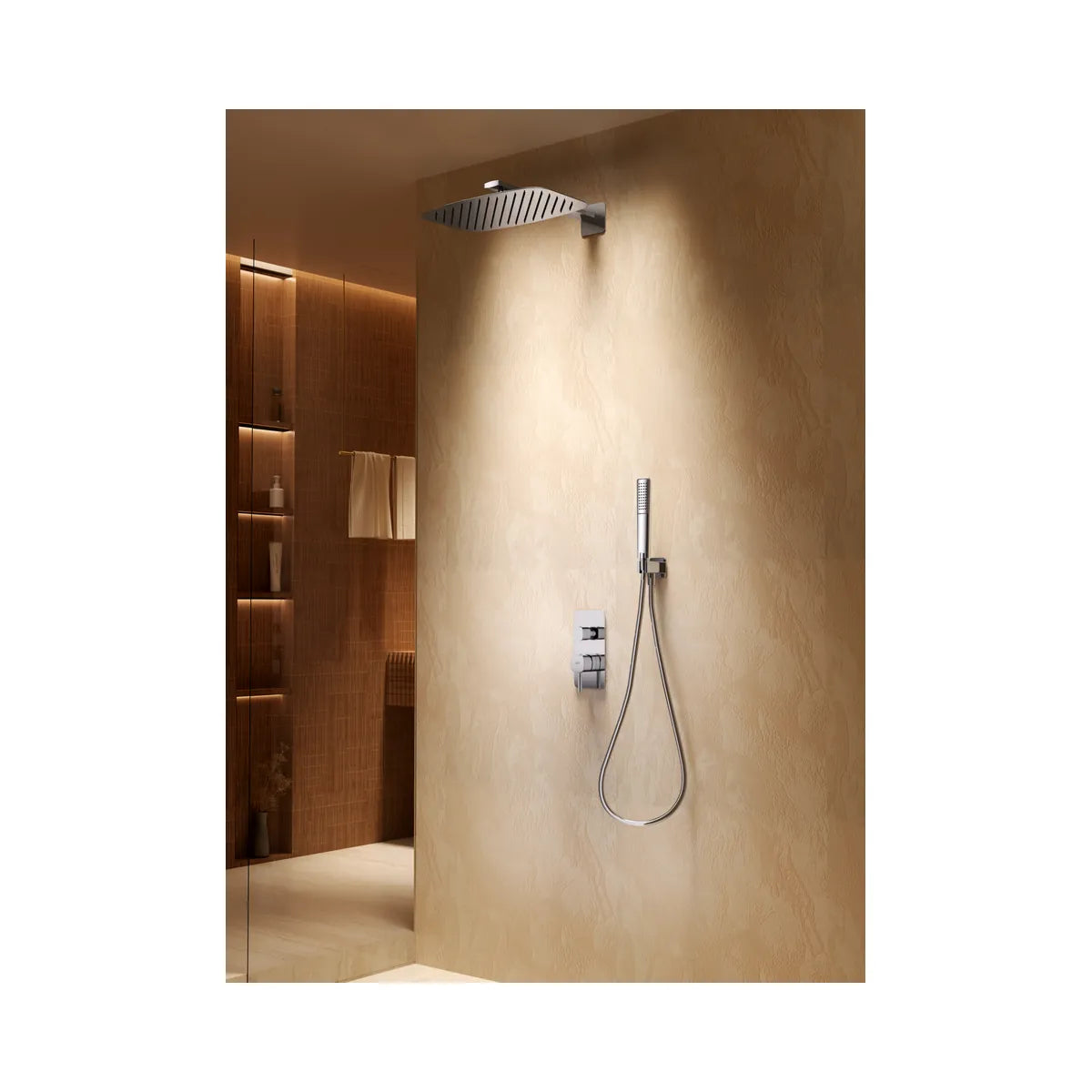 Ducha Monomando Empotrado Toscana Oro Cepillado Imex - ambiente_2 - Imex