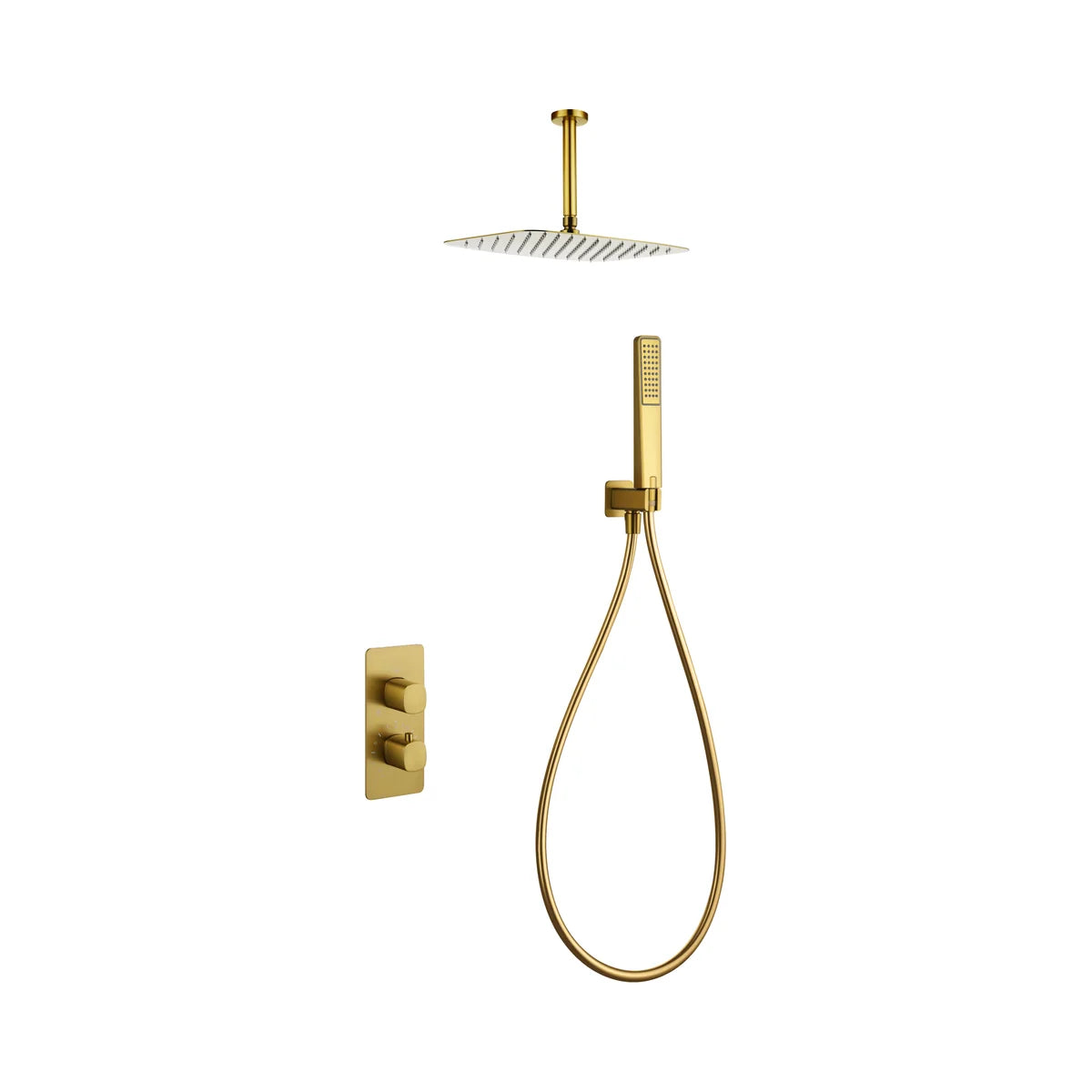 Conjunto Ducha Termostático Imex Arezzo Oro Cepillado - principal - Imex