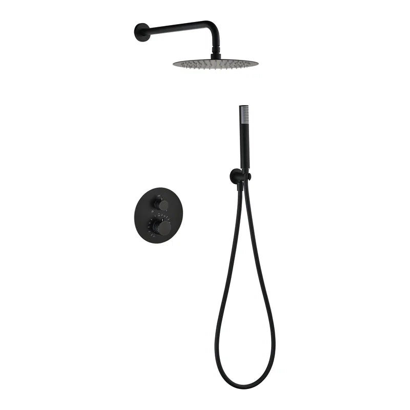 Conjunto Ducha Termostático Empotrado Bless Imex Negro