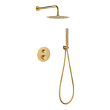 Conjunto ducha termostático empotrado Bless oro cepillado Imex