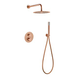 Conjunto ducha termostático empotrado Bless oro rosa cepillado Imex