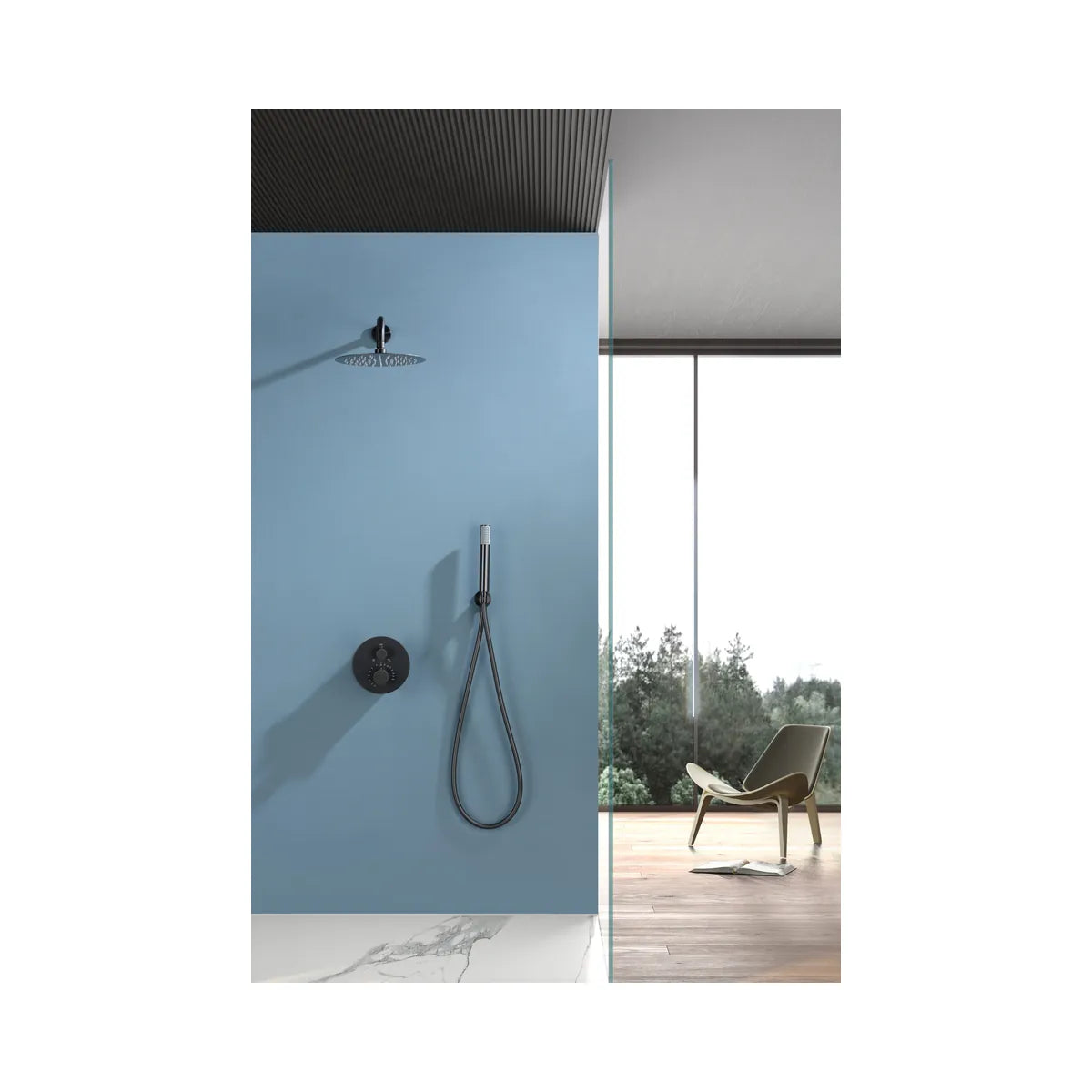 Conjunto Ducha Termostático Imex Bless Black Gun Metal - ambiente_1 - Imex