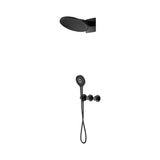 Conjunto ducha termostático empotrado Bolonia negro mate Imex