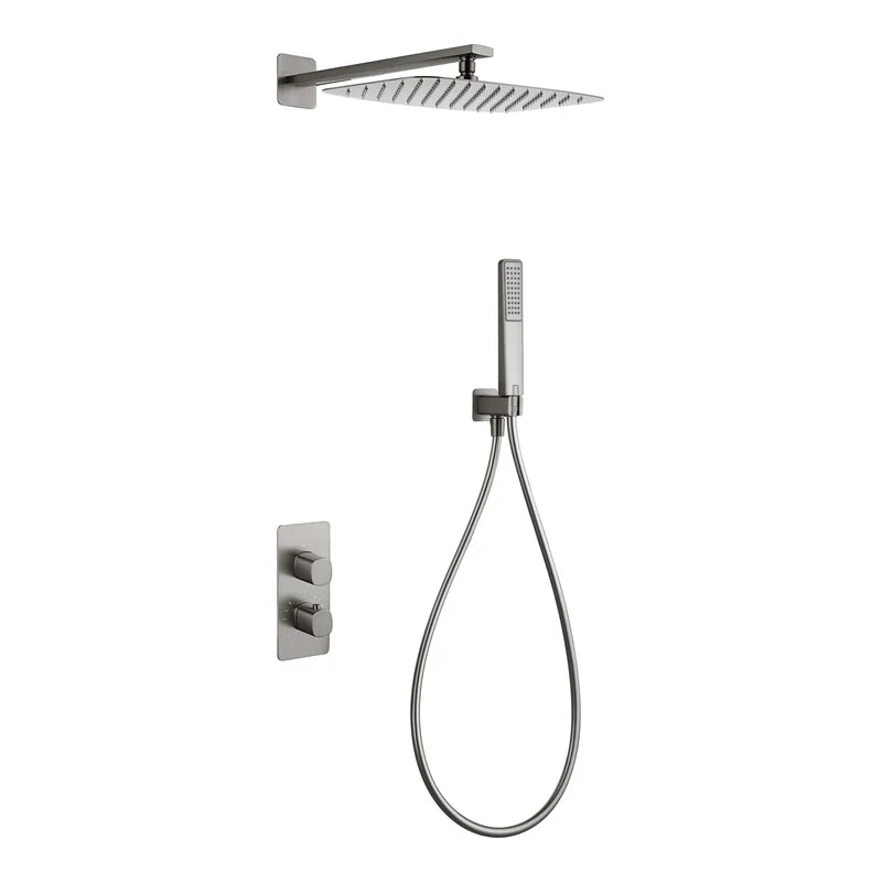 Conjunto Ducha Termostático Empotrado Firenze Imex Níquel