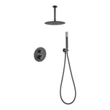 Conjunto ducha termostático empotrado Palau black gun metal Imex