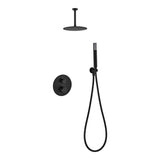 Conjunto ducha termostático empotrado Palau negro mate Imex